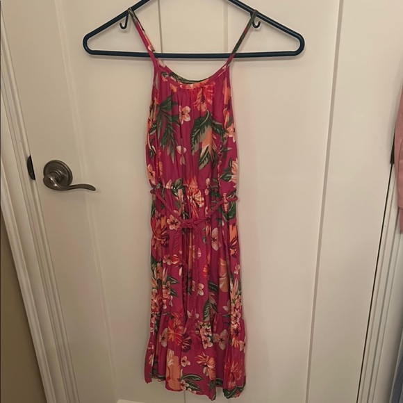 Joe Fresh Pink Floral Ruffled Halter Sundress, size 12 Kids - Picture 1 of 5